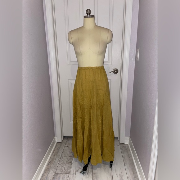 CP Shades Dresses & Skirts - CP Shades Lily Mustard Linen Maxi Skirt